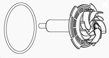 Rotor + Ceramic Shaft + O-Ring Syncra SDC Pump 7.0